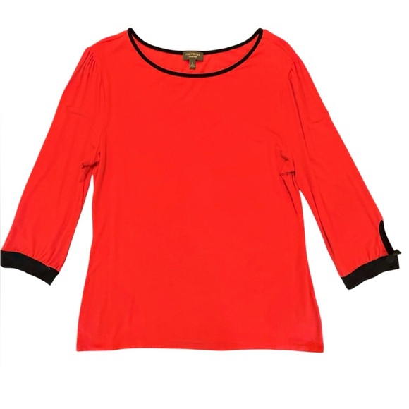 NWOT The Limited Red with Black Trim and 3/4 Sleeves Top Size Large - Picture 1 of 9